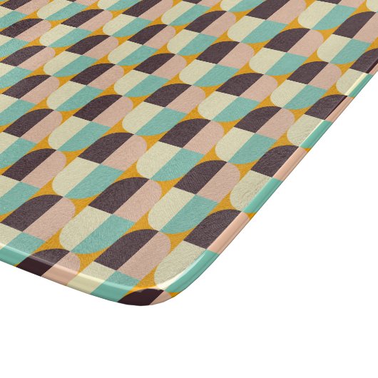 Geometric pattern with overlapping half-circles snijplank (Hoek)