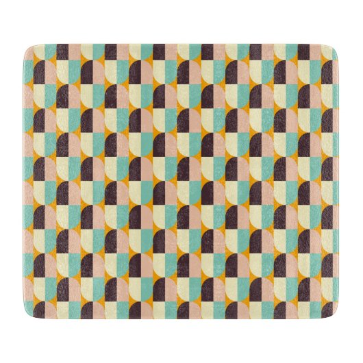 Geometric pattern with overlapping half-circles snijplank (Voorkant)