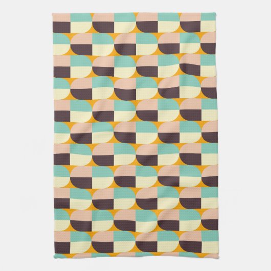 Geometric pattern with overlapping half-circles theedoek (Verticaal)