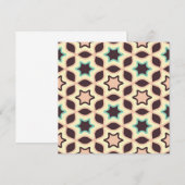  Geometric pattern with star shapes in brown and t Bedankkaart (Voorkant / Achterkant)
