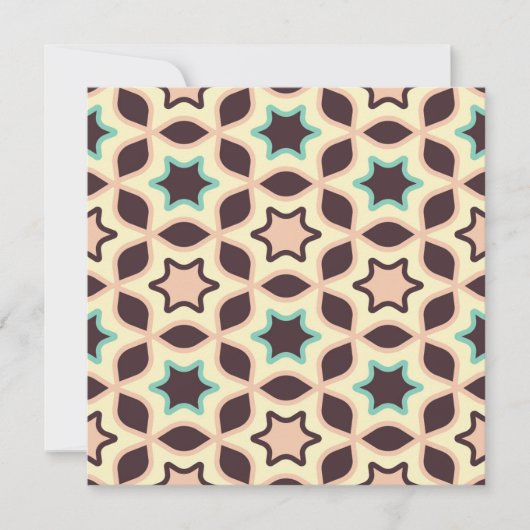  Geometric pattern with star shapes in brown and t Bedankkaart (Voorkant)