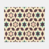 Geometric pattern with star shapes in brown and t Fleece Deken (Voorkant (Horizontaal))