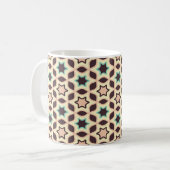  Geometric pattern with star shapes in brown and t Koffiemok (Voorkant links)