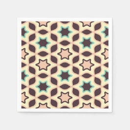  Geometric pattern with star shapes in brown and t Servet