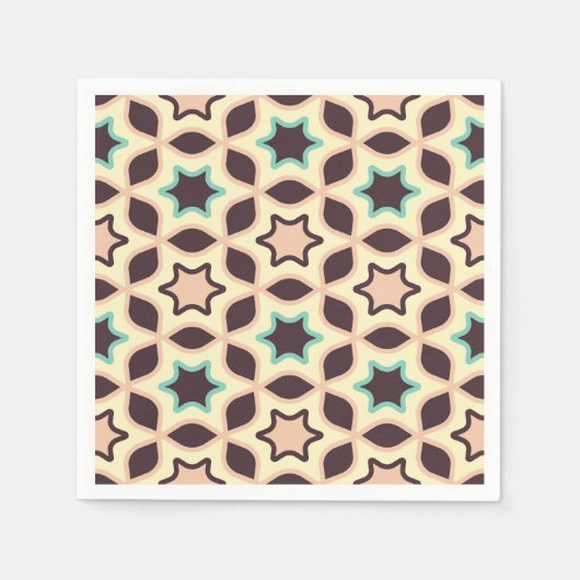 Geometric pattern with star shapes in brown and t Servet (Voorkant)