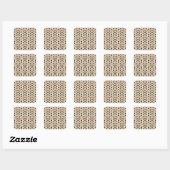  Geometric pattern with star shapes in brown and t Vierkante Sticker (Vel)