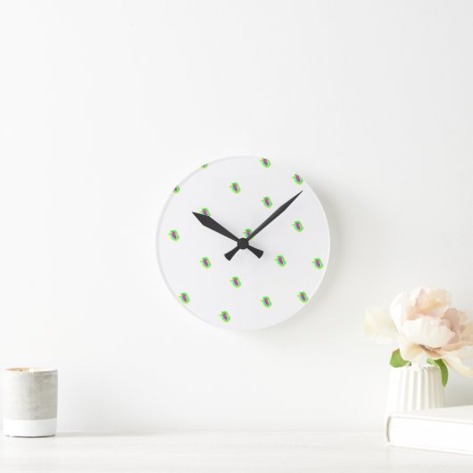 Geometric Patterned Precision Round Clock Ronde Klok (Huis)