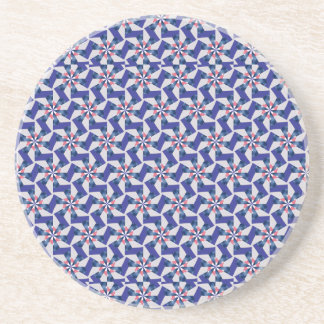 Geometric Patterns - Red and Blue Pinwheel Coaster Zandsteen Onderzetter