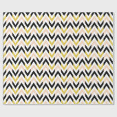Geometric Peachy Pink, Gold, Black & White Chevron Cadeaupapier (Vlak)