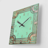 Geometric perfection in an Art Deco Wall Clock Vierkante Klok (Hoek)