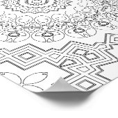 Geometric Petal Ring Coloring Page Artwork Design Poster (Hoek)