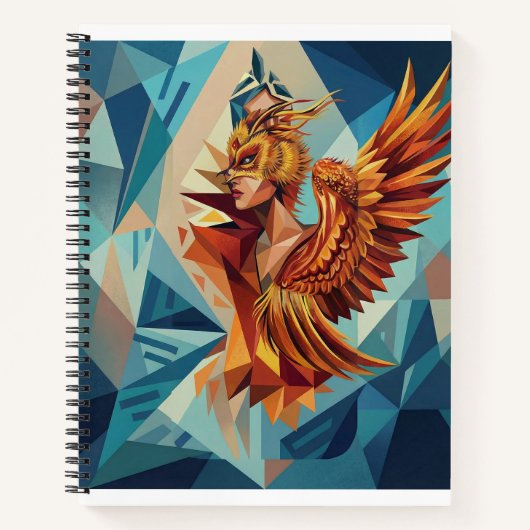 Geometric Phoenix Kunstnotitieboek Notitieboek (Voorkant)