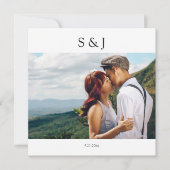 Geometric Photo Square White & Black 2 Weddenschap Kaart (Voorkant)