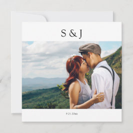 Geometric Photo Square White & Black 2 Weddenschap Kaart