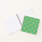 Geometric Pineapple Pattern on Green Notitieboek (Binnen)