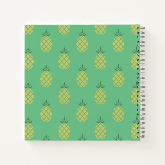 Geometric Pineapple Pattern on Green Notitieboek (Achterkant)