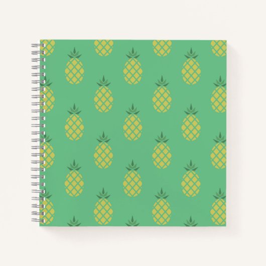Geometric Pineapple Pattern on Green Notitieboek (Voorkant)