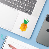 Geometric Pineapple Sticker (Laptop met iPhone)