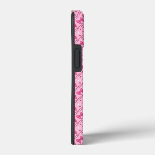Geometric Pink Bows Polka Dots Coquette Case-Mate iPhone Case (Achterkant / Rechts)
