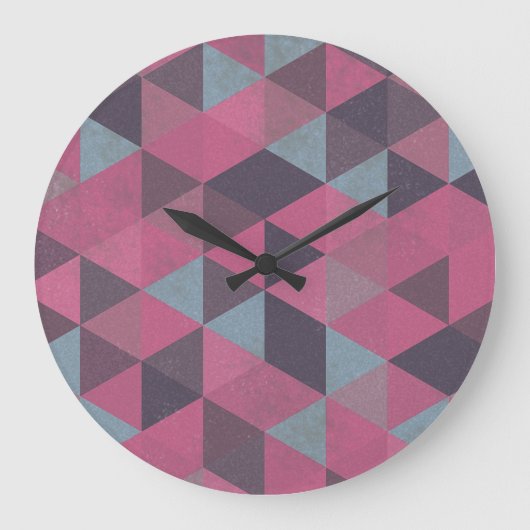 Geometric Pink Grote Klok (Voorkant)