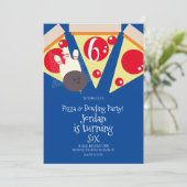 Geometric Pizza Slices Party Bowling Birthday Kaart (Staand voorkant)