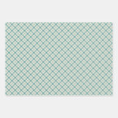 Geometric Plaid Pattern in Peach and Teal Inpakpapier Vel (Voorkant 3)