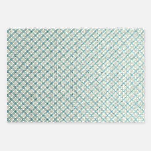Geometric Plaid Pattern in Peach and Teal Inpakpapier Vel (Voorkant 3)