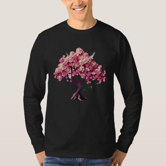 geometric poly vector Blossom into Spring Cherry B T-shirt (Voorkant)