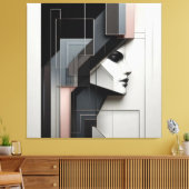Geometric Portrait Study Canvas Afdruk (Insitu (Woonkamer))