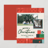 Geometric Presents "Prettig Kerstfeest" kaart 2 fo (Voorkant / Achterkant)