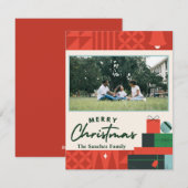 Geometric Presents "Zalig Kerstfeest" Kaart 1 Foto (Voorkant / Achterkant)