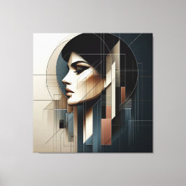 Geometric Profile Composition Canvas Afdruk
