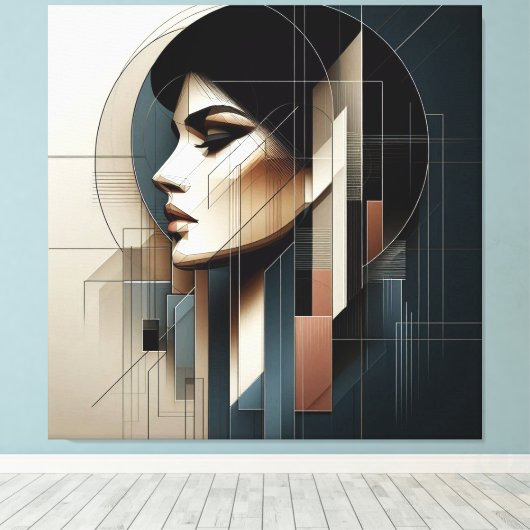 Geometric Profile Composition Canvas Afdruk (Insitu (Houten vloer))