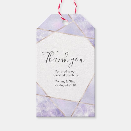 Geometric Purpl gepersonaliseerd Dank u voor label Cadeaulabel (Voorkant)