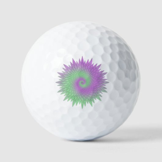 Geometric Purple and Green Golfballen (Voorkant)