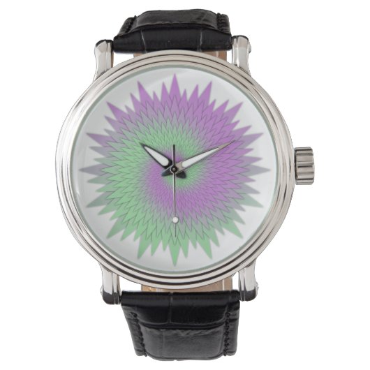 Geometric Purple and Green Horloge (Voorkant)