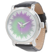 Geometric Purple and Green Horloge (Gekanteld)