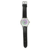 Geometric Purple and Green Horloge (Vlak)