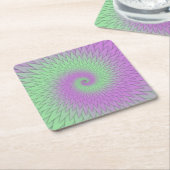 Geometric Purple and Green Kartonnen Onderzetters (Schuin)