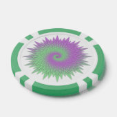 Geometric Purple and Green Poker Chips (Enkel)