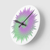 Geometric Purple and Green Ronde Klok (Hoek)