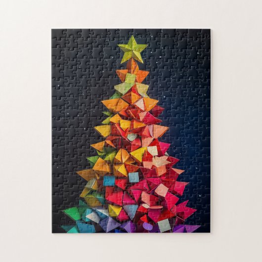 Geometric rainbow Christmas tree Legpuzzel (Verticaal)
