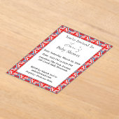 Geometric Red Acrylic Baby Shower Invitation Acryl Uitnodigingen (Laagn)