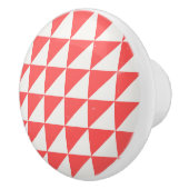 Geometric Red And Off-White Triangles Door Knob Keramische Knop (Rechts)
