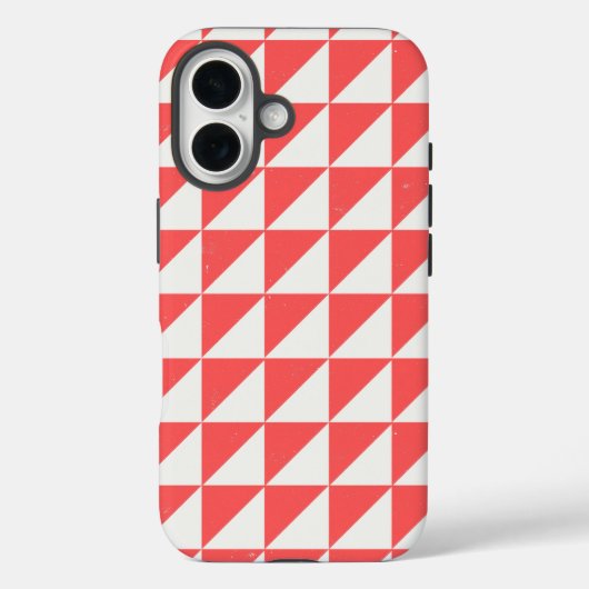 Geometric Red And Off-White Triangles Phone Case (Achterkant)