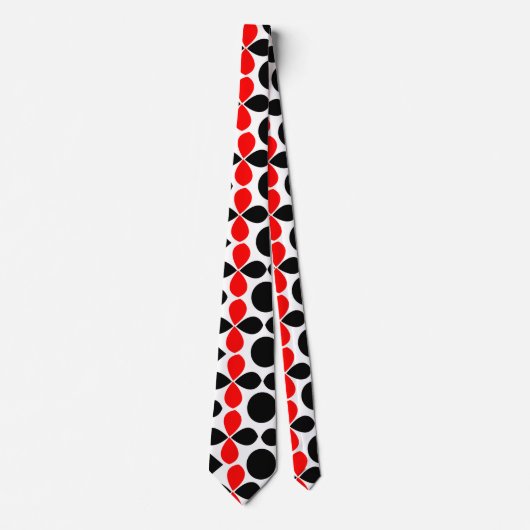 Geometric Red Black Elegant Modern Stropdas (Voorkant)