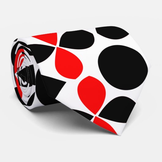 Geometric Red Black Elegant Modern Stropdas (Opgerold)