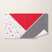 Geometric Red en Grey Terrazzo Handdoek (Handdoek)