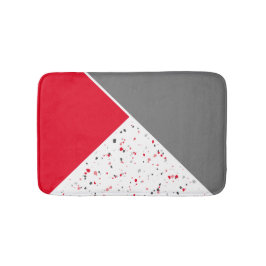 Geometric Red Gray Terrazzo Badmat