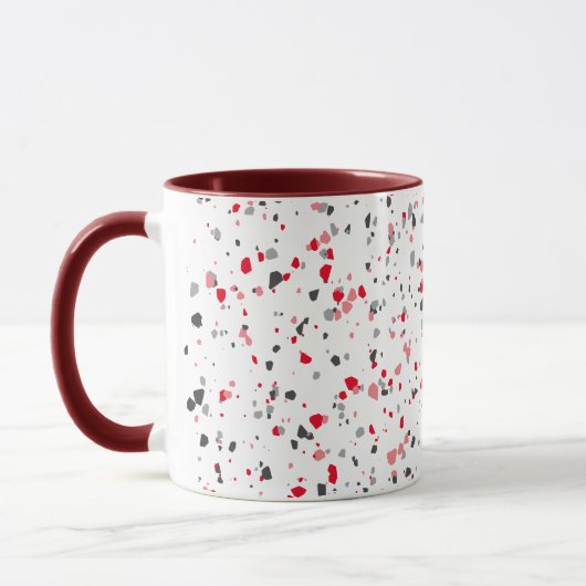 Geometric Red Gray Terrazzo Pattern Mok (Links)